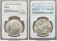 Edward VII Crown 1902 MS64 NGC, KM803, S-3978. A frosty white sampling resplendent with tender whirls of cartwheel luster and satiny fields evincing m...