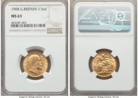 Edward VII gold Sovereign 1908 MS63 NGC, KM805.

HID99912102018