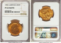 Edward VII gold Matte Proof 2 Pounds 1902 PR63 NGC, KM806, S-3968. A handsome selection with fresh surfaces that are essentially devoid of any overtly...