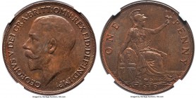 George V Penny 1919-KN MS63 Brown NGC, Kings Norton mint, KM810. The rarer of only two years struck at this branch of the Birmingham mint during Georg...