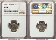 George V Proof 6 Pence 1934 PR64 NGC, KM832. An engaging off-year proof, currently the second finest at NGC, without a discernable flaw to speak of a ...