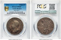 George V silver Proof Pattern Double Florin 1911 PR50 PCGS, KM-Unl., ESC-3677 (R; prev. 401), L&S-18 (R2). By Reginald Huth. A great rarity of the per...