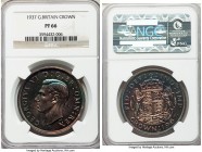 George VI Proof Crown 1937 PR66 NGC, Royal mint, KM857, S-4079. Unmistakably proof, with shimmering, glassy fields marked by remarkable expression of ...