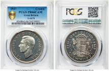 George VI Proof Crown 1937 PR66 Cameo PCGS, KM857, S-4079. The second finest from PCGS, its frosty mirrors nearly blemish-free, leaving quite little w...
