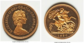 Elizabeth II 6-Piece gold 1/2 Sovereign Proof Set 1980-1986, pieces are KM922 and KM942, including all years in the above date range except 1981, when...