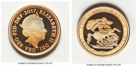 Elizabeth II 5-Piece gold Sovereign Proof Set 2017 - UNC,  1) 1/4 Sovereign, KM-Unl. 2) 1/2 Sovereign, KM-Unl. 3) Sovereign, KM-Unl. 4) 2 Pounds, KM-U...