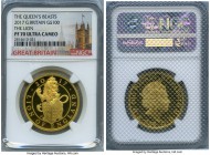 Elizabeth II gold Proof Lion 100 Pounds 2017 PR70 Ultra Cameo NGC, by Jody Clark, 32mm. The rampant lion of the Queen's beasts. Flawless, with bold ca...