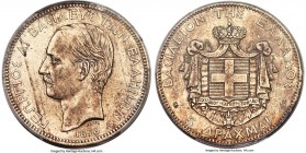 George I 5 Drachmai 1876-A MS62 PCGS, Paris mint, KM46. An ever-popular type, especially in Mint State. 

HID99912102018