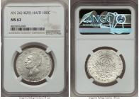 Republic 100 Centimes L'An 26 (1829) MS62 NGC, KMA23. A genuinely remarkable specimen for this type that almost never reaches into the Mint State leve...