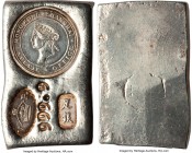 British Colony. Shanghai Specie Office silver Bar of 5 Dollars ND (1970) UNC (cleaned), 157.06gm, 32x52mm, KMX-B11. Lightly cleaned long ago, and sinc...