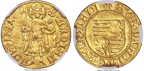 Sigismund (1387-1437) gold Goldgulden ND (c. 1411) MS63 NGC, Buda mint, 3.47gm, Husz-573, Lengyel-18/3. • S • LADISL | AVS • RЄX, nimbate figure of ki...