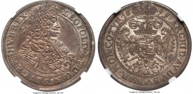 Leopold I 1/2 Taler 1699-KB MS63 NGC, Kremnitz mint, KM220. Absolutely stunning--a piece that must be viewed in-hand to be fully appreciated and which...