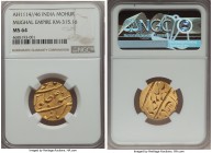 Mughal Empire. Aurangzeb Alamgir gold Mohur AH 1114 Year 46 (1746/7) MS64 NGC, Burhanpur mint, KM315.16. Engraved in a markedly thin and elegant calli...