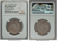 British India. George V Mint Error Rupee ND (1911-1936) AU50 NGC, cf. KM523-524 (for type). Obverse brockage. A highly collectable mint error type, te...