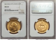 Muhammad Reza Pahlavi Shah gold 2-1/2 Pahlavi SH 1352 (1973) MS65 NGC, KM1163. Mintage of 3,000 pieces. AGW 0.5885 oz.

HID99912102018