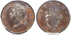 George II Proof 1/2 Penny 1736 PR64 Brown PCGS, KM125. Chocolate-brown patina with lustrous highlights around the devices and legends. 

HID9991210201...
