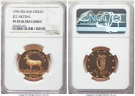 Republic gold Proof 50 Ecu 1990 PR70 Ultra Cameo NGC, KM-X3. Beautiful and perfect, with a full cameo expression throughout, and completely mirrored f...