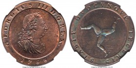 George III copper Proof Restrike 1/2 Penny 1798 PR65 Red and Brown NGC, KM11, Prid-18a, S-7415a. The second issue of this popular type. A true gem dis...