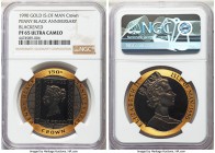 British Dependency. Elizabeth II gold Proof "Penny Black" Crown 1990 PR65 Ultra Cameo NGC, Pobjoy mint, KM267b. Struck upon the 150th anniversary of t...