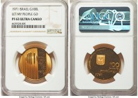 Republic gold Proof 100 Lirot JE 5731 (1971)-(b) PR63 Ultra Cameo NGC, Berne mint, KM60. AGW 0.6366 oz.

HID99912102018