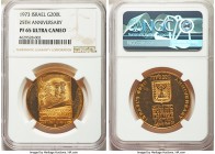 Republic gold Proof "25th Anniversary" 200 Lirot JE 5733 (1973)-(b) PR65 Ultra Cameo NGC, Berne mint, KM74. AGW 0.7812 oz.

HID99912102018