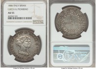 Lucca. Felix & Elisa 5 Franchi 1806 AU55 NGC, Firenze mint, KM24.3. Semi-lustrous and lightly toned, with darker accents around the legends providing ...