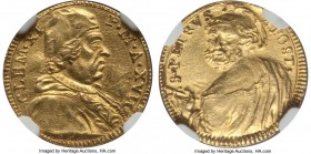 Papal States. Clement XI gold 1/2 Scudo d'Oro Anno XVII (1717) MS61 NGC, KM768.

HID99912102018