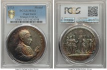 Papal States. Clement XIV silver "Abolition of the Jesuit Order" Medal 1773 MS61 PCGS, 45mm, Erlanger-2316, Spink-1929. A colorful tangerine, merlot, ...