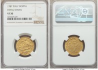 Papal States. Pius VI gold 30 Paoli (Doppia d'Oro) 1787 VF30 NGC, Rome mint, KM1049, B-2953. A typically weak strike from rather deteriorated dies, th...