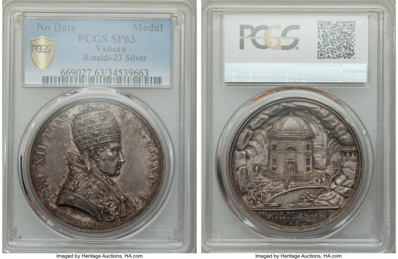 Papal States. Leo XII silver Specimen Medal Anno V (1828) SP63 PCGS, 42mm, Rinal...