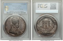 Papal States. Leo XII silver Specimen Medal Anno V (1828) SP63 PCGS, 42mm, Rinaldi-23. Astonishing relief even for a regular medallic issue, golden ch...