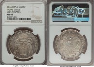 Papal States. Sede Vacante Scudo MDCCCXXXXVI (1846)-R MS63 NGC, Rome mint, KM1335. Executed in an incredibly precise and exacting level of detail for ...