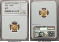 Papal States. Pius IX gold Scudo Anno VIII (1853)-R MS65 NGC, Rome mint, KM1358. An ever popular type and quite elusive in this gem level quality. Pos...
