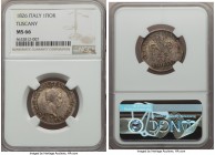 Tuscany. Leopold II Fiorino 1826 MS66 NGC, KM-C72. The absolute finest of the type yet seen by NGC, the present offering comes imbued with an indelibl...