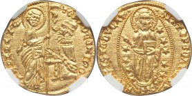 Venice. Tomaso Mocenigo (1414-23) gold Ducat ND MS66+ NGC, 3.52gm, CNI-VIIa.20. TOM • MOCЄNIGO | • S | • M | • V | Є | N | Є | T | I / • SIT • T • XPЄ...