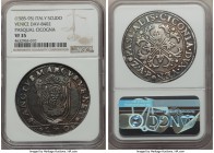 Venice. Pasqual Cicogna Scudo ND (1585-1595)-ZAP VF35 NGC, Dav-8402. A piece full of captivating contrasts, not least of which being its singular eye ...