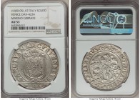 Venice. Marino Grimani Scudo ND (1600-1605)-AT AU53 NGC, KM-MB299, Dav-4224. A bright silvery example displaying clear-cut details and minimal evidenc...