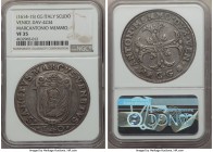 Venice. Marcantonio Memmo Scudo ND (1614-1615)-CG VF35 NGC, KM51, Dav-4234. Evenly, if lightly, worn with a noted brightness remaining in the fields, ...