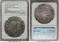 Venice. Domenico Contarini Ducato ND (1663-1664)-DG XF40 NGC, KM307, Dav-4265. Fully attractive despite clear areas of weakness and evenness, the hall...