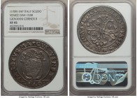 Venice. Giovanni Corner II Scudo ND (1709-1710)-FAP XF45 NGC, KM477, Dav-1530. An enticing double-struck issue, with the first strike on the obverse r...