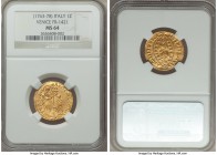 Venice. Alvise Mocenigo IV (1763-1778) gold Zecchino ND MS64 NGC, KM671, Fr-1421, CNI-VIIIb.124. ALOY • MOCEN • | S | • M | • V | E | N| E | T S / SIT...