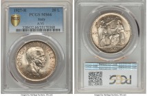 Vittorio Emanuele III 20 Lire 1927-R (Year VI) MS66 PCGS, KM69. Argent and attractive, sharply struck, with a rolling cartwheel luster and pleasing to...