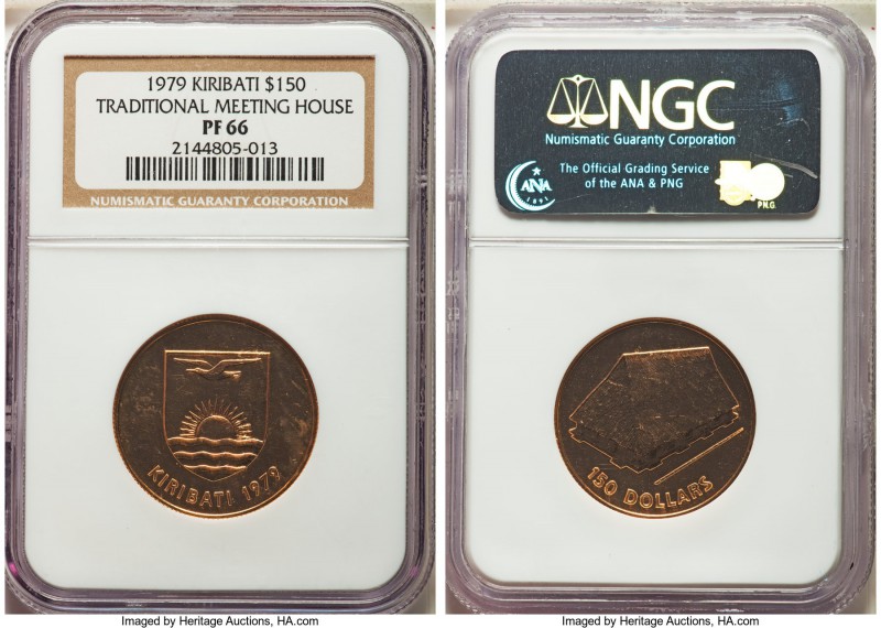 Republic gold Proof "Maneaba" 150 Dollars 1979 PR66 NGC, KM9. Proof Mintage: 386...