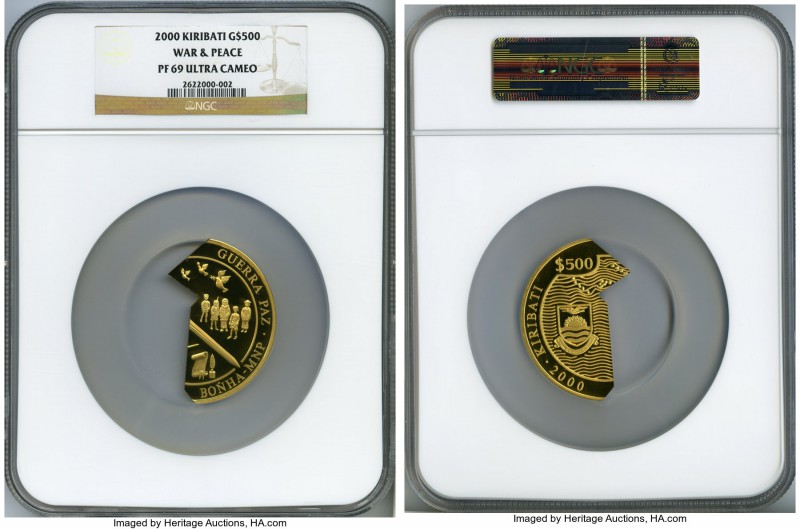 Republic gold Proof 500 Dollars 2000 PR69 Ultra Cameo NGC, KM36. This coin half ...