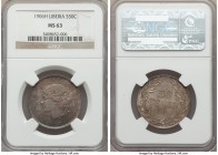 Republic 50 Cents 1906-H MS63 NGC, Heaton mint, KM9. Possessed of an underlying iridescence beneath a darkened steel patina, blooming forth with the t...