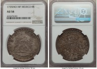 Philip V 8 Reales 1735 Mo-MF AU58 NGC, Mexico City mint, KM103. A lovely old world patina colors this well-struck and preserved example of this early ...