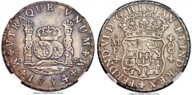 Ferdinand VI 8 Reales 1754/3 Mo-MF AU58 NGC, Mexico City mint, KM104.1. Bold in the centers with micro-granular fields and a clear overdate, the subdu...