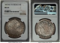 Charles IV 8 Reales 1807 Mo-TH MS64 NGC, Mexico City mint, KM109. A sterling example of this iconic type, quite rare in this choice designation.

HID9...