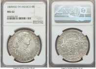Ferdinand VII 8 Reales 1809 Mo-TH MS62 NGC, Mexico City mint, KM110. Icy with slight device frosting and die polish lines on the back of the king's ne...