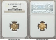 Ferdinand VII gold 1/2 Escudo 1814 Mo-JJ MS63 NGC, Mexico City mint, KM112. A scarce type at this choice level of preservation. Sunny with flashy fiel...